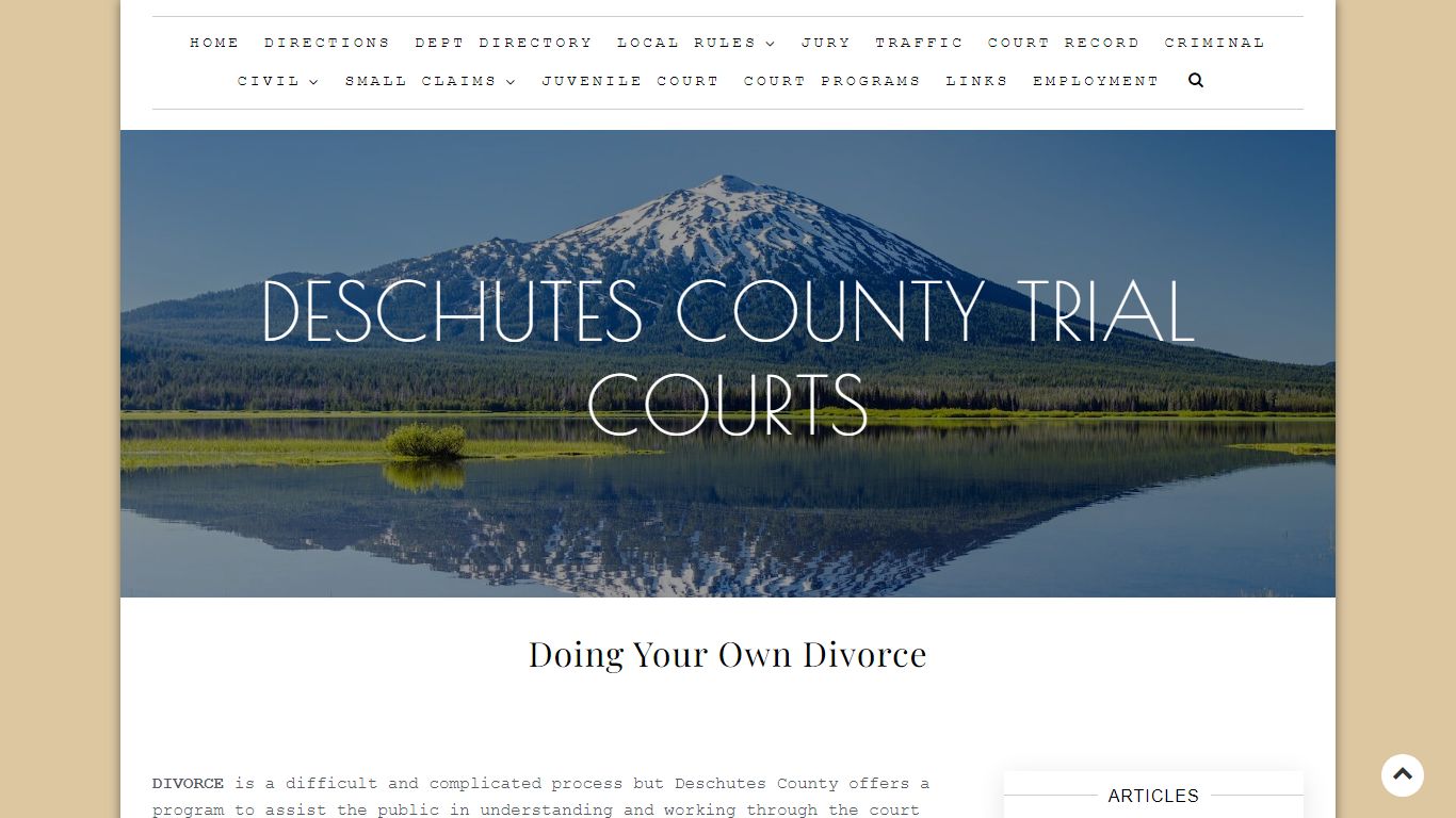 Doing Your Own Divorce | DESCHUTES COUNTY TRIAL COURTS